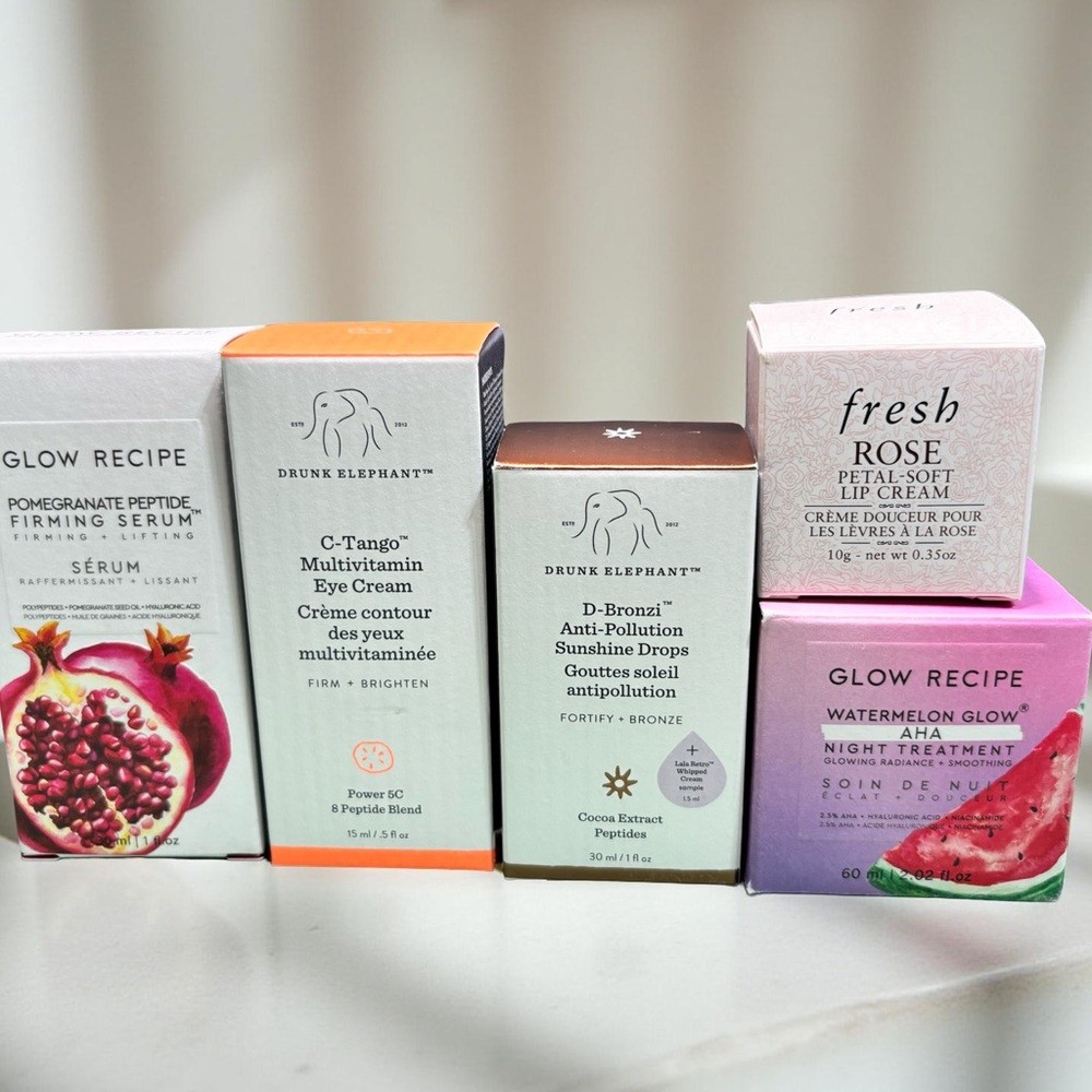 🤩 BRAND NEW SKIN CARE BUNDLE! GLOW RECIPE, DRUNK ELEPHANT, FRESH 🤩